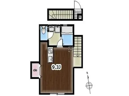 SOLATIO浜田山(ワンルーム/3階)の間取り写真