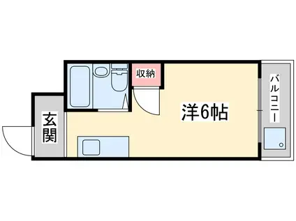 昭和グランドハイツ大淀(ワンルーム/4階)の間取り写真