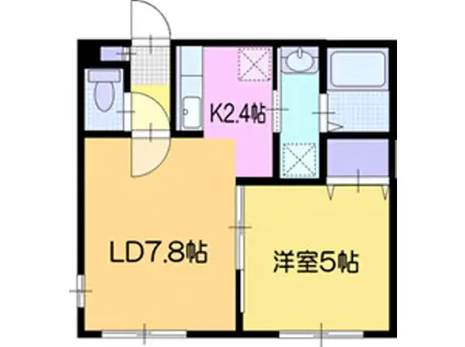 SATISFY(1LDK/4階)の間取り写真