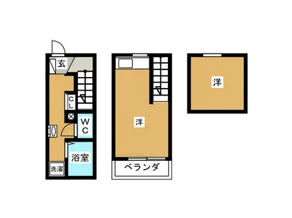 ミーナ八幡(ワンルーム/1階)の間取り写真