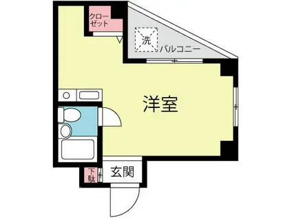 坂下ガーデン(ワンルーム/3階)の間取り写真