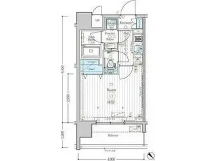 MAXIV大山DUE(1K/2階)の間取り写真