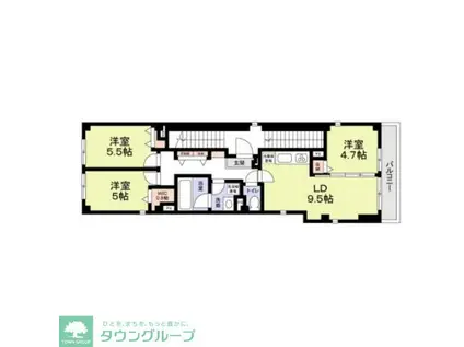 MONT NOIR大岡山(3LDK/2階)の間取り写真