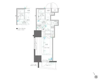 ZOOM川崎イースト(1K/11階)の間取り写真