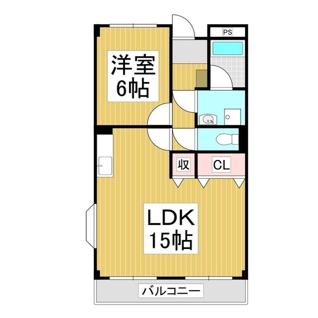 LIMPIAベルフラワー藤森(1LDK/2階)の間取り写真