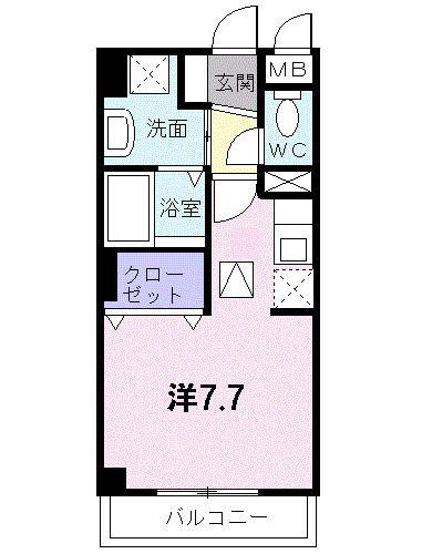 YI アイリス(ワンルーム/1階)の間取り写真