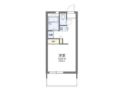 レオパレスヴィルヌーブ(ワンルーム/3階)の間取り写真