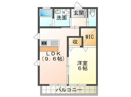 ルーエンハイム(1LDK/1階)の間取り写真