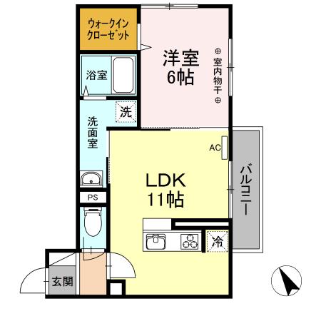 グリーンゲート(1LDK/2階)の間取り写真
