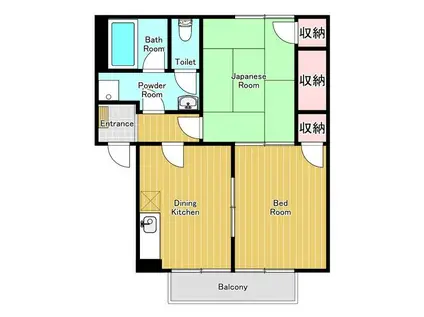 サニーパルI(2DK/2階)の間取り写真