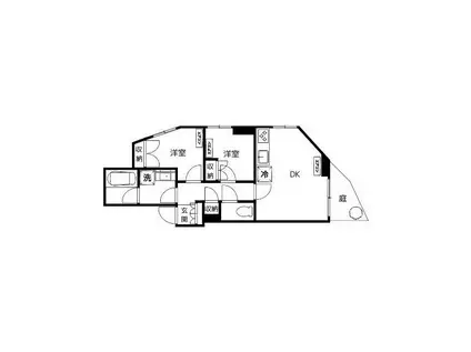 アトリウム291(2DK/1階)の間取り写真