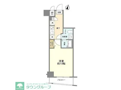 GENOVIA石神井台GREEN VEIL(1K/1階)の間取り写真