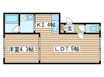  ジラ・ソーレII (1LDK/1階)の間取り写真