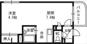 エスパシオ本郷(1LDK/1階)の間取り写真