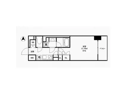 TFレジデンス川崎殿町イースト(1K/7階)の間取り写真