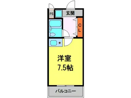 ピア40(1K/4階)の間取り写真
