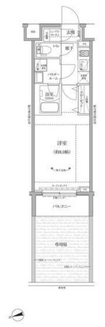 RELUXIA GRANDE川崎(1K/1階)の間取り写真