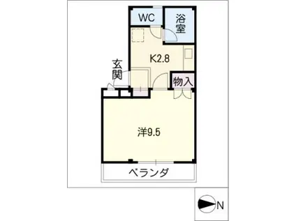 ROUTE248幹II(1K/1階)の間取り写真
