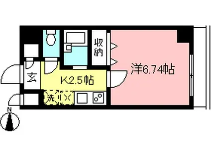 ブランドール(1K/2階)の間取り写真