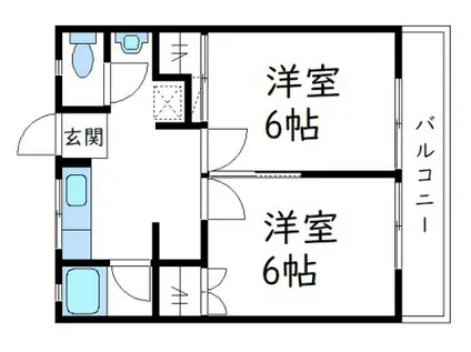 ラピタ道上(2K/1階)の間取り写真