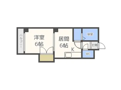 メゾン光星(1DK/2階)の間取り写真