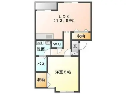 サニーコート(1LDK/2階)の間取り写真