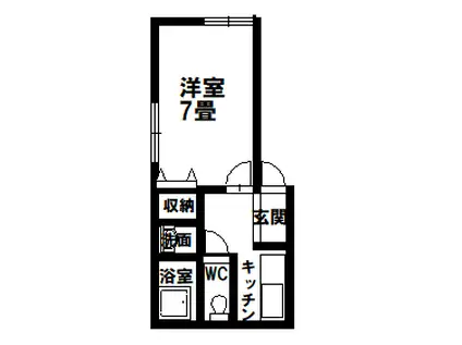 青森県青森市大字幸畑字松元47番24(ワンルーム/1階)の間取り写真