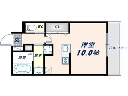 エアルレジデンスII(1K/2階)の間取り写真