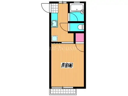 ヴィラローズ(1K/1階)の間取り写真