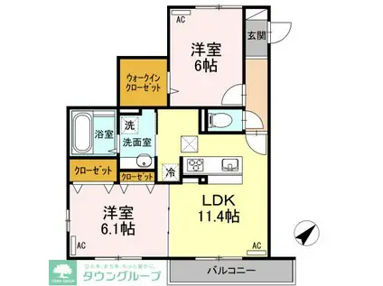 インティエール(2LDK/1階)の間取り写真