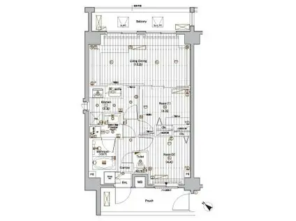 プレミアムキューブ上野毛♯MO(2LDK/6階)の間取り写真
