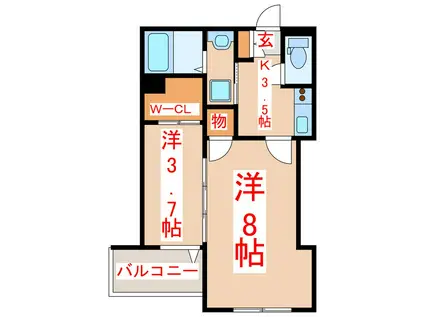 ROSSO(2K/3階)の間取り写真