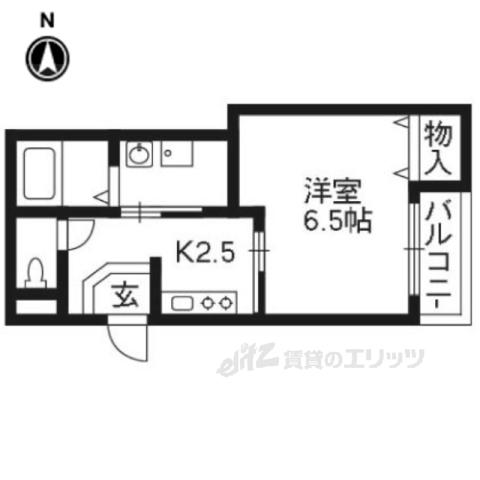 グランメールⅠ(1K/1階)の間取り写真
