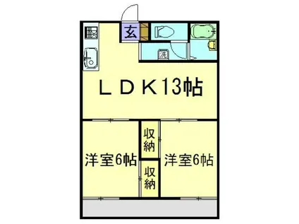 フォーブル廣谷(2LDK/2階)の間取り写真