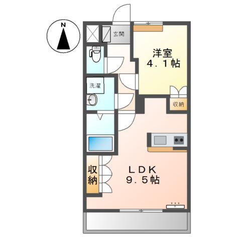 ベルフィーユMIYA(1LDK/2階)の間取り写真