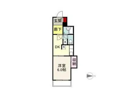 サンシャインビル北棟(1DK/3階)の間取り写真