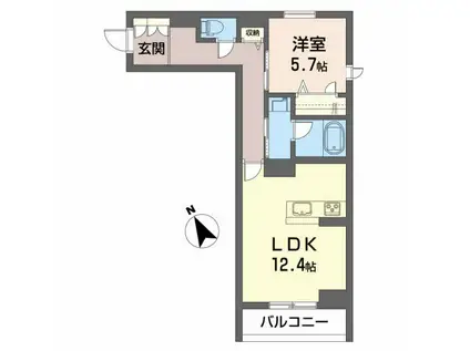 レアリゼ長町(1LDK/1階)の間取り写真
