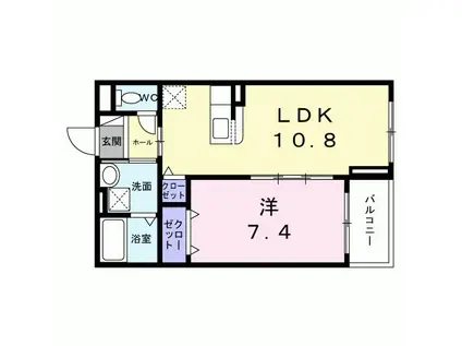 高祖 III(1LDK/2階)の間取り写真