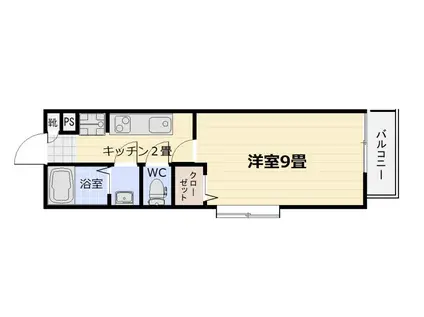 GRANDIR鴨池(1K/4階)の間取り写真