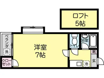 ドルチェ神松寺II(1K/1階)の間取り写真