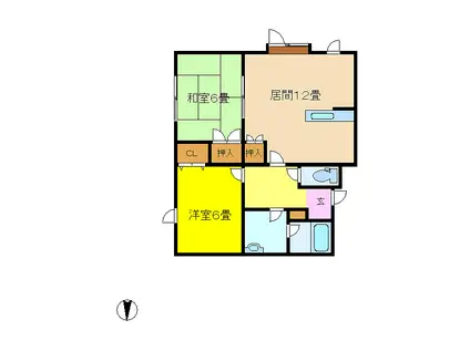 S-RESIDENCE福島玉川DEUX(1K/11階)の間取り写真