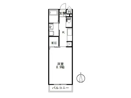 アジールコート都立大学(1K/3階)の間取り写真