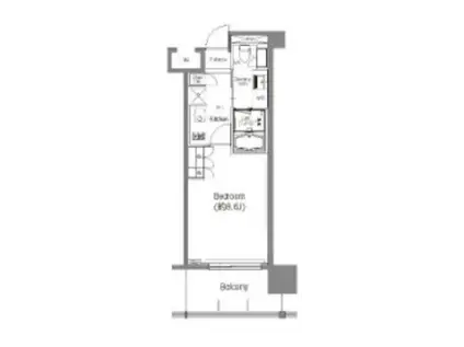 BPRレジデンス三田伊皿子坂 (1K/7階)の間取り写真