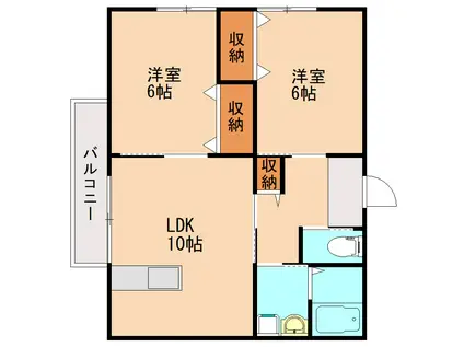 ライフステージクレスト(2LDK/2階)の間取り写真