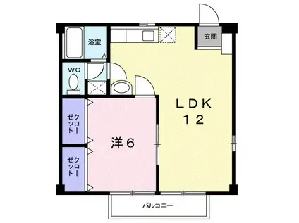 ニューシティコスモス(1LDK/2階)の間取り写真