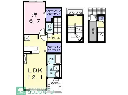 エクシードIII(1LDK/3階)の間取り写真
