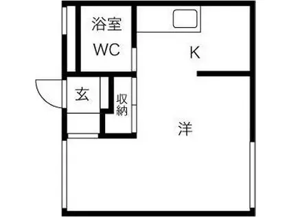 アサヒコートハウス(1K/4階)の間取り写真