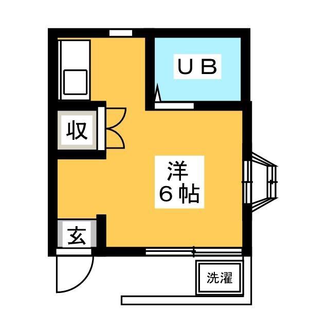 バンビ小鹿(ワンルーム/1階)の間取り写真
