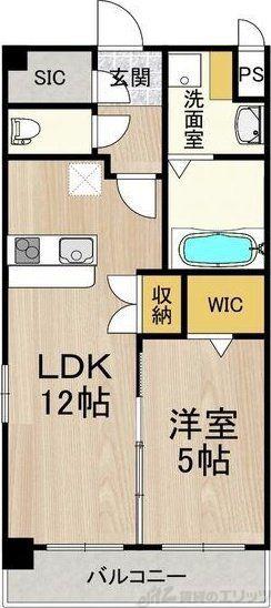 スプランディッド新大阪イースト(1LDK/5階)の間取り写真