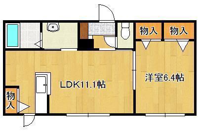 アプリK (1LDK/1階)の間取り写真